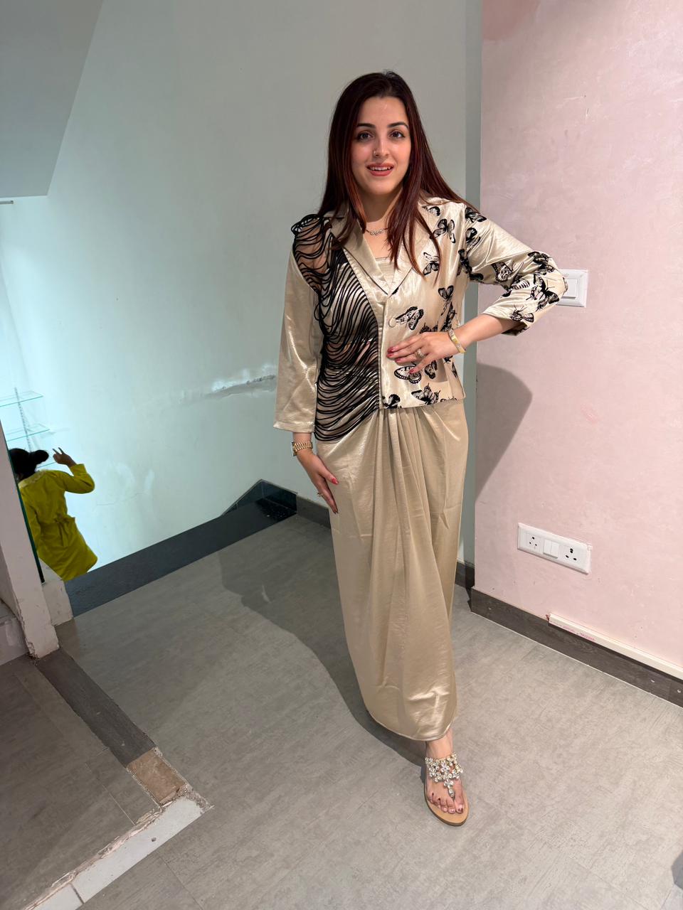 Butterfly indo Western cord Set