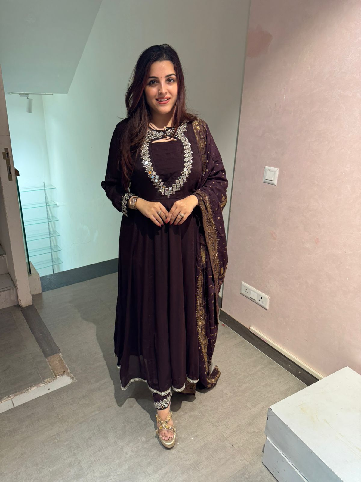 Sana Mirror Elegance Anarkali Set