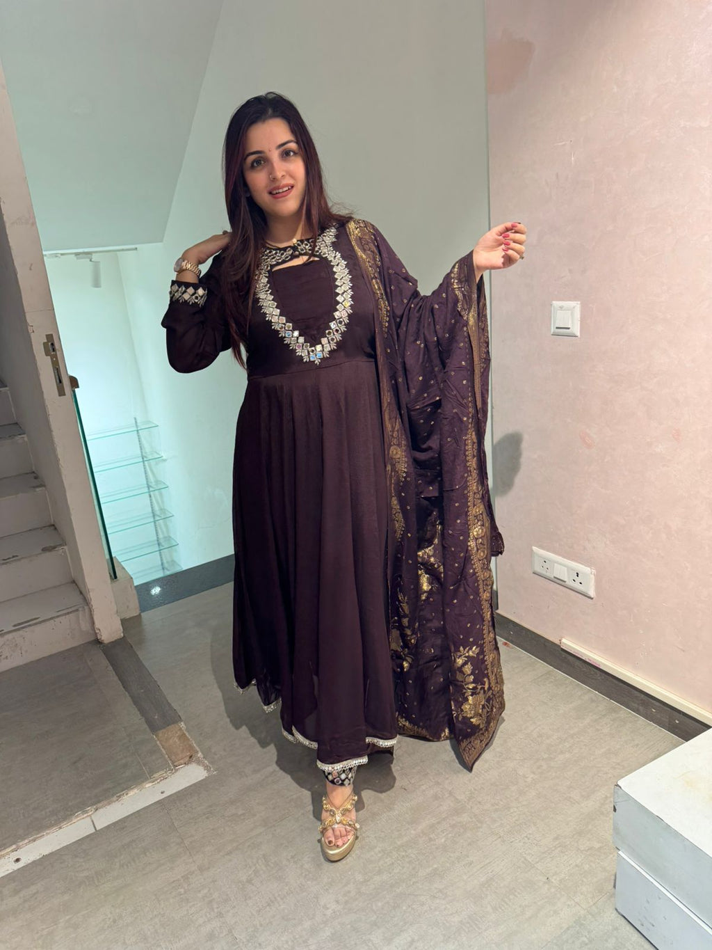 Sana Mirror Elegance Anarkali Set