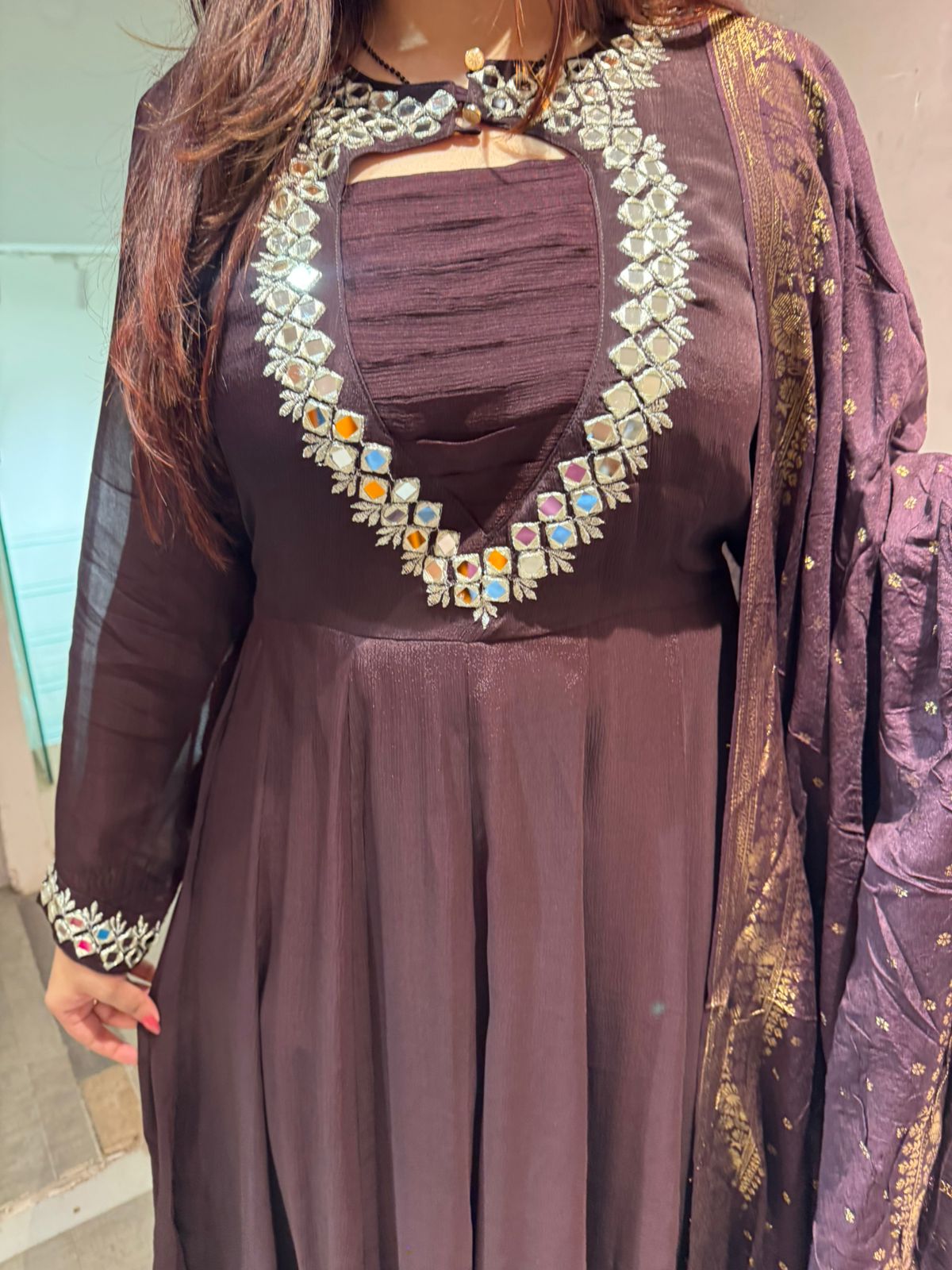 Sana Mirror Elegance Anarkali Set