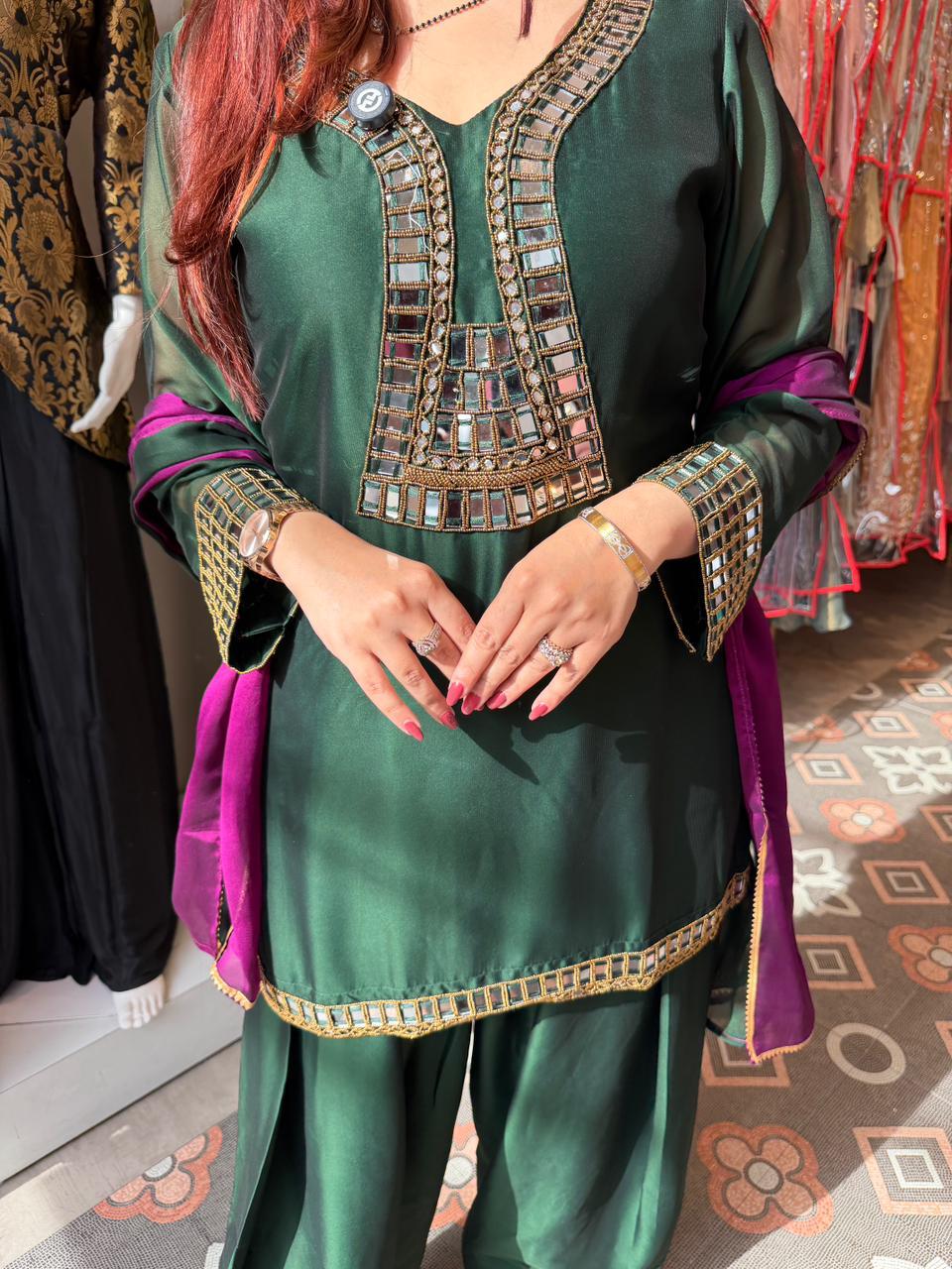 Noor Mirror-Work Suit Set