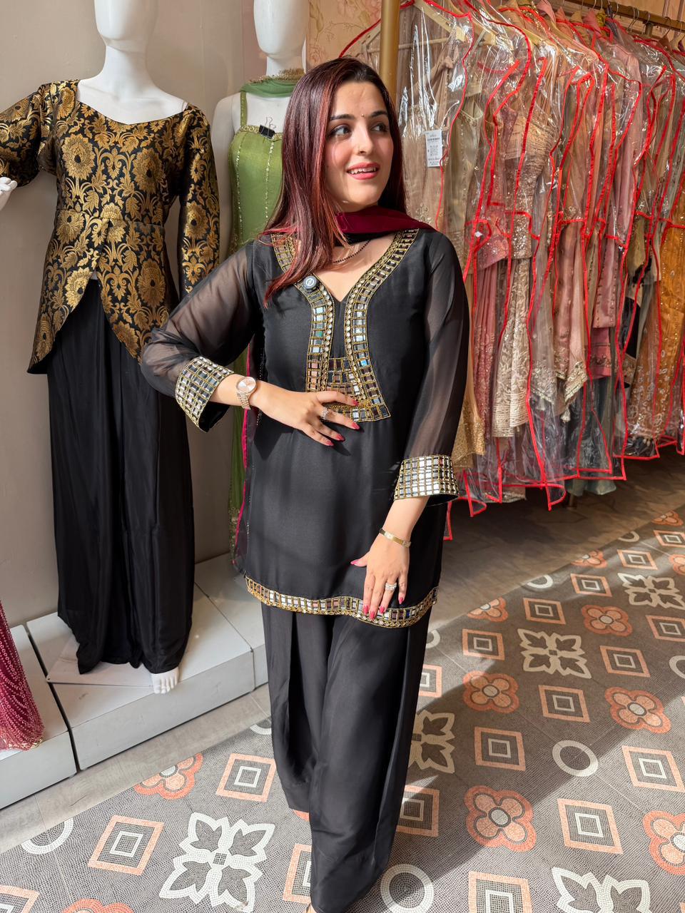 Noor Mirror-Work Suit Set