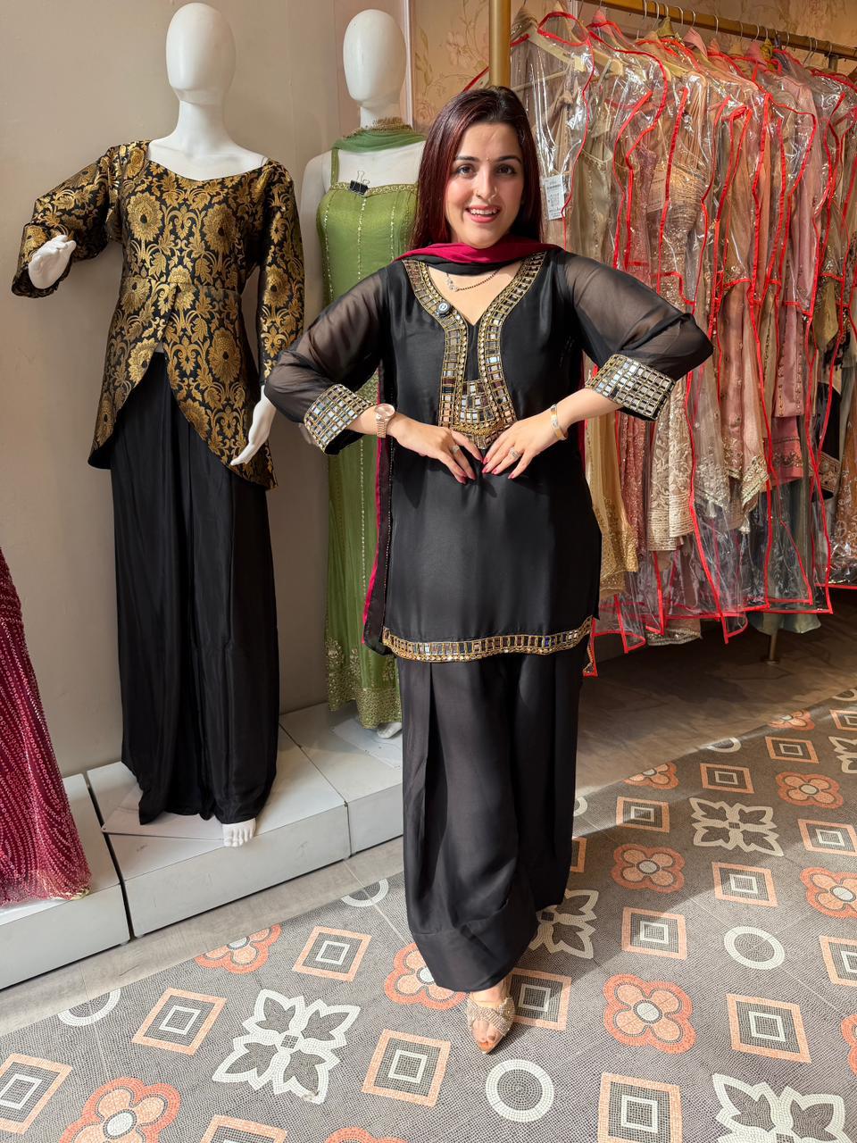 Noor Mirror-Work Suit Set