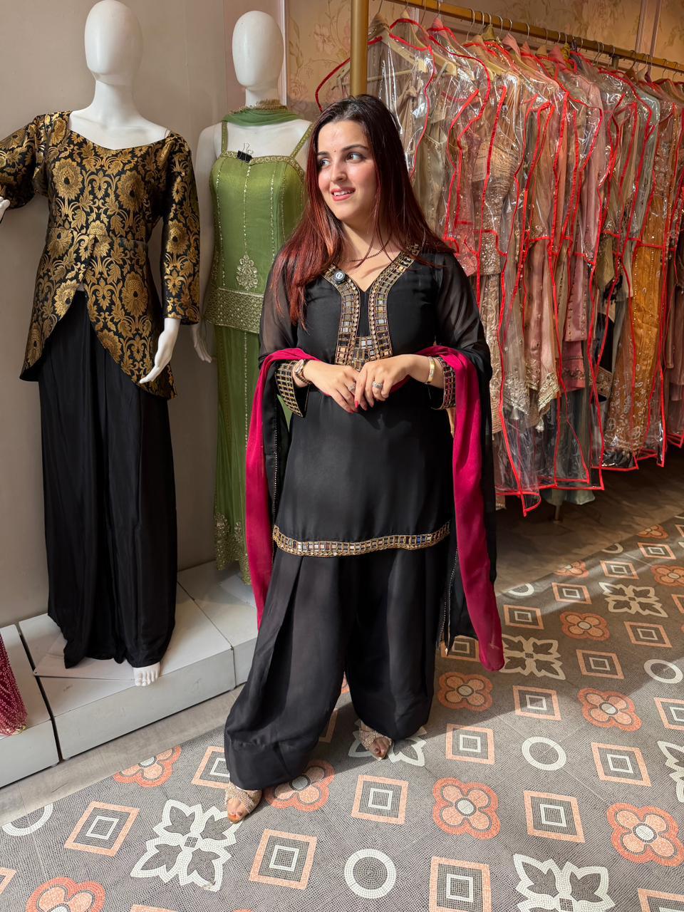 Noor Mirror-Work Suit Set
