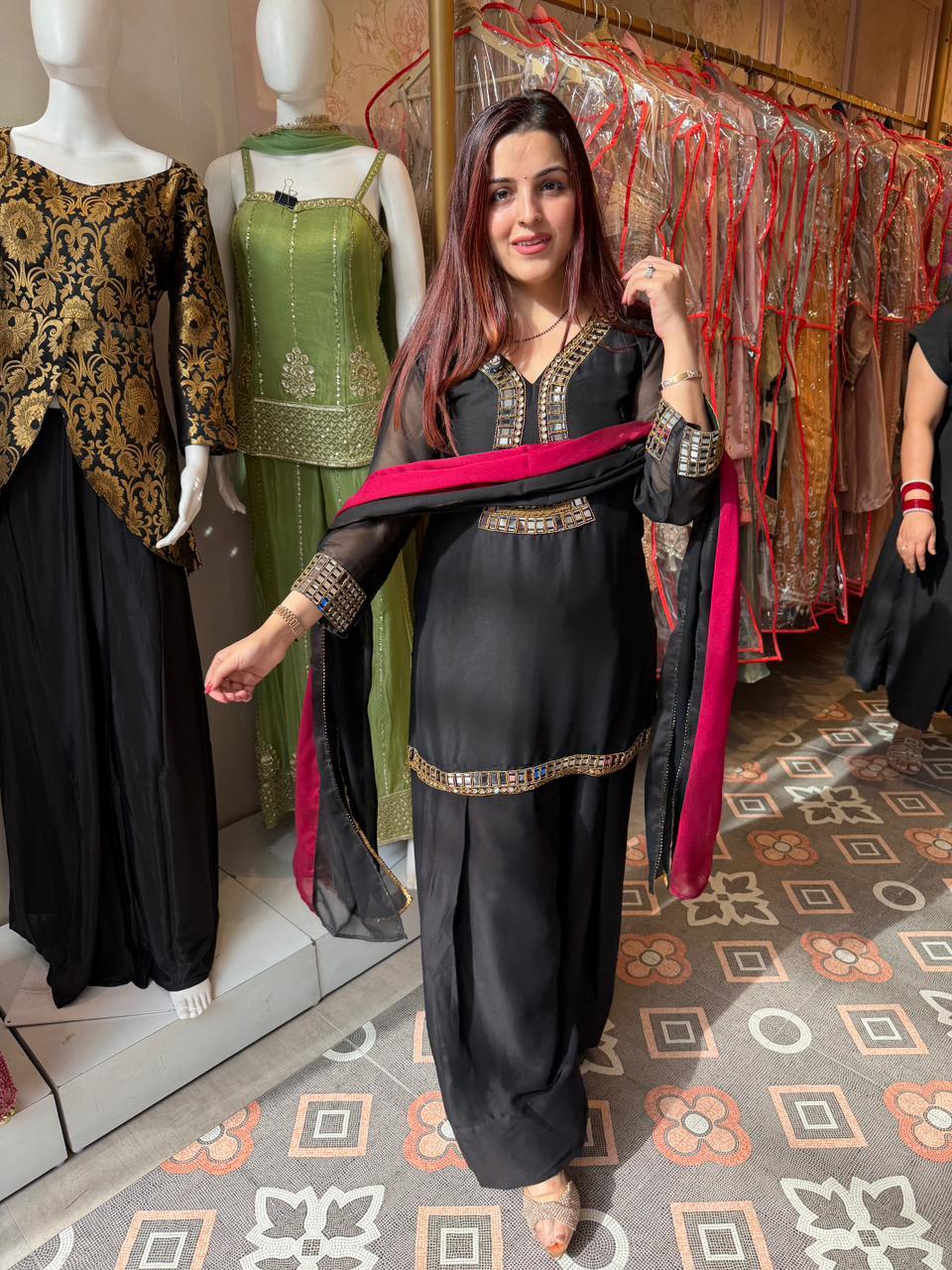 Noor Mirror-Work Suit Set