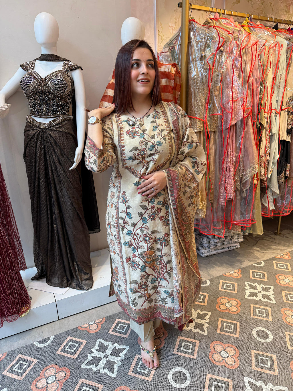 Vintage Kalamkari Charm Suit Set