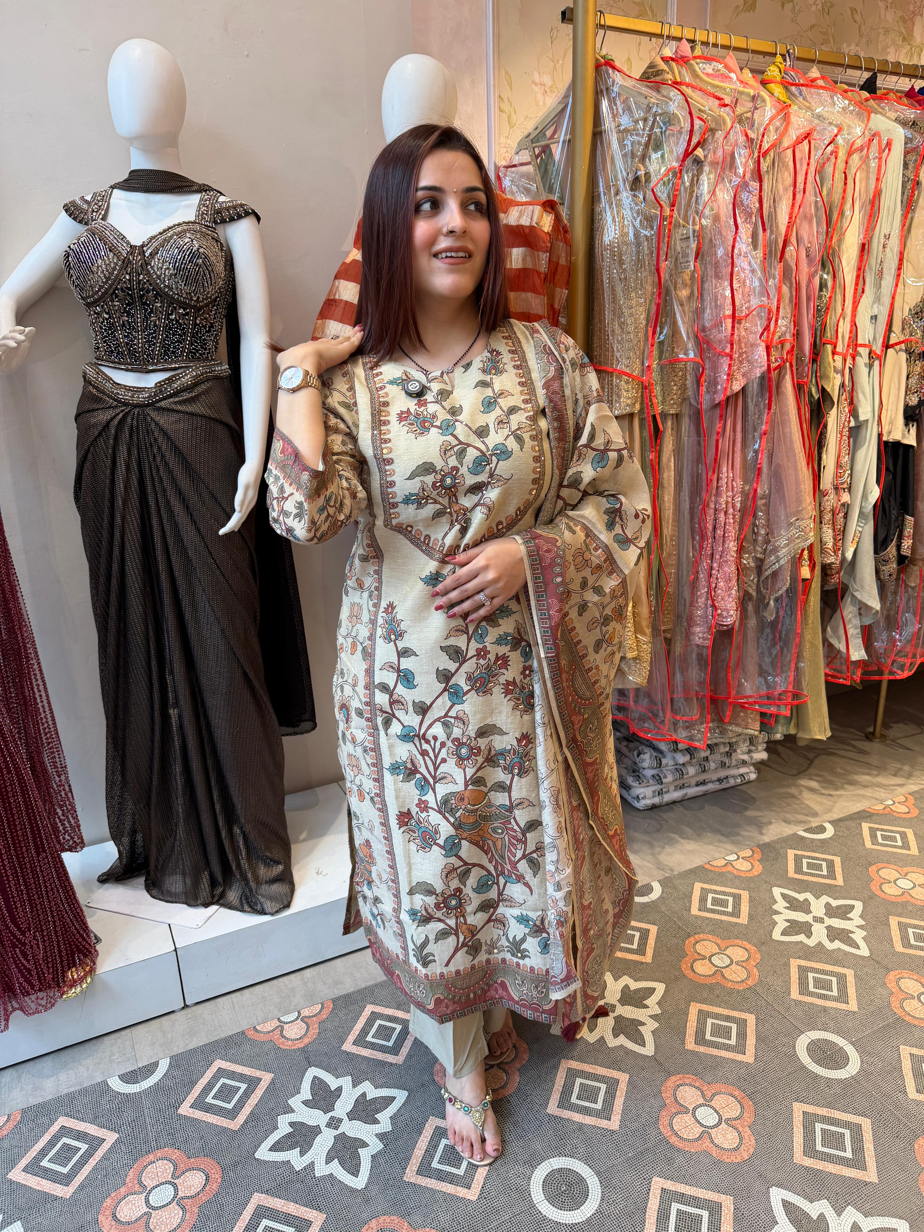 Vintage Kalamkari Charm Suit Set