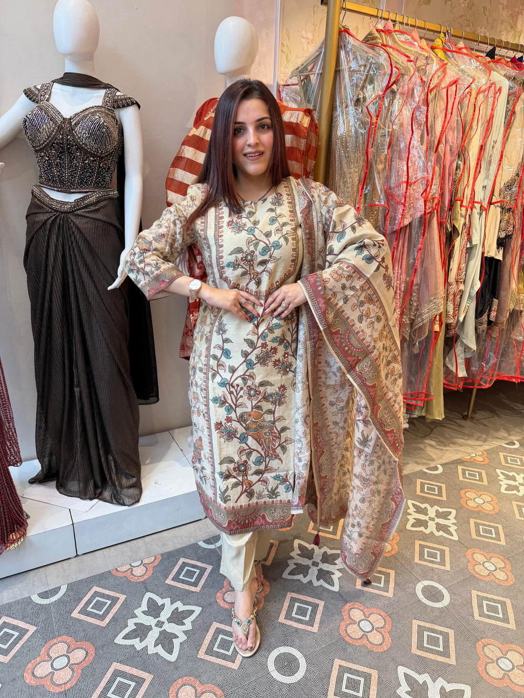 Vintage Kalamkari Charm Suit Set