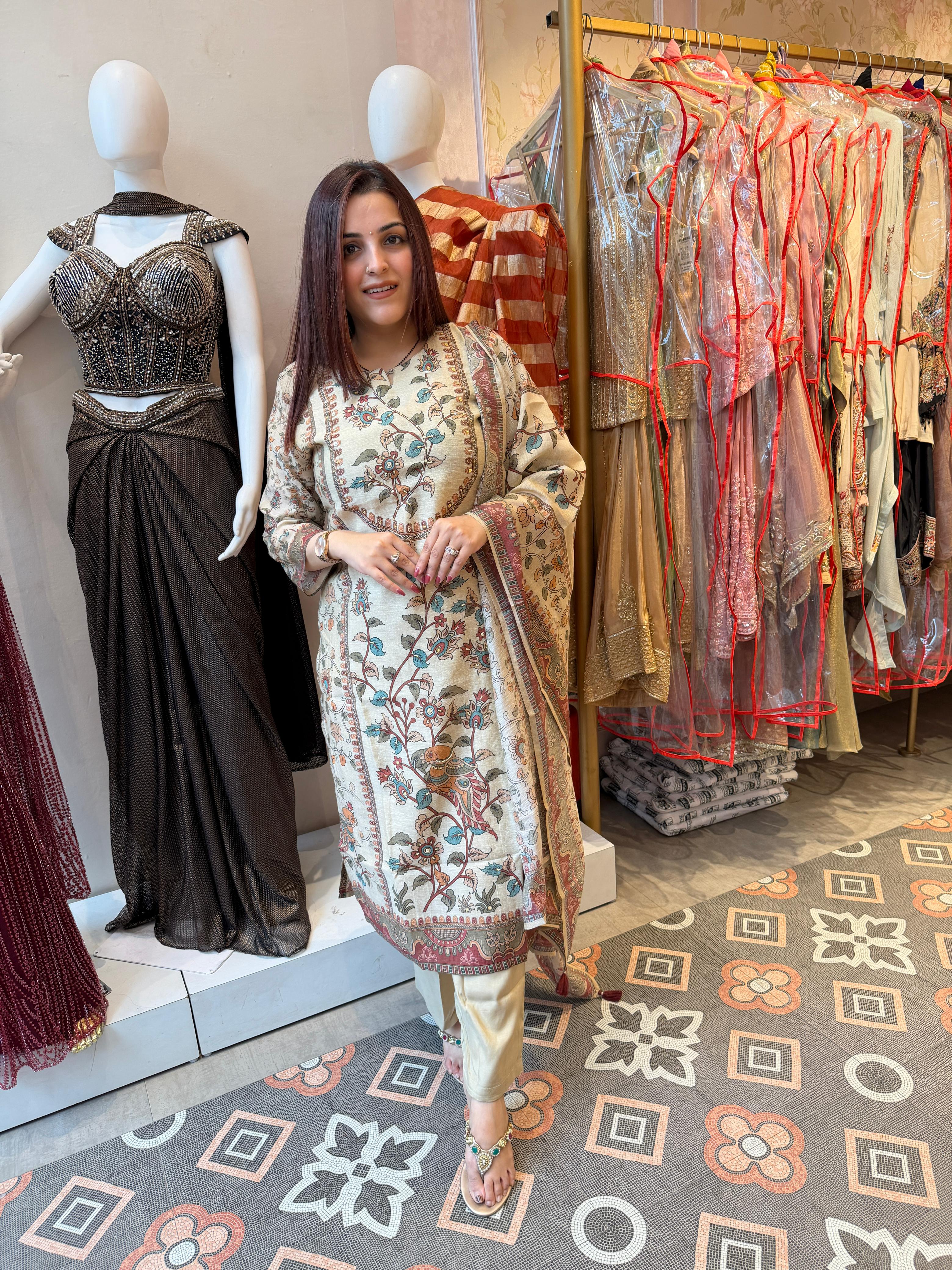 Vintage Kalamkari Charm Suit Set