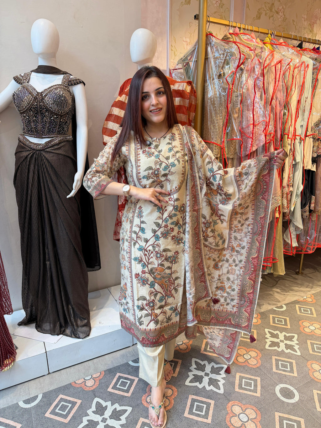 Vintage Kalamkari Charm Suit Set