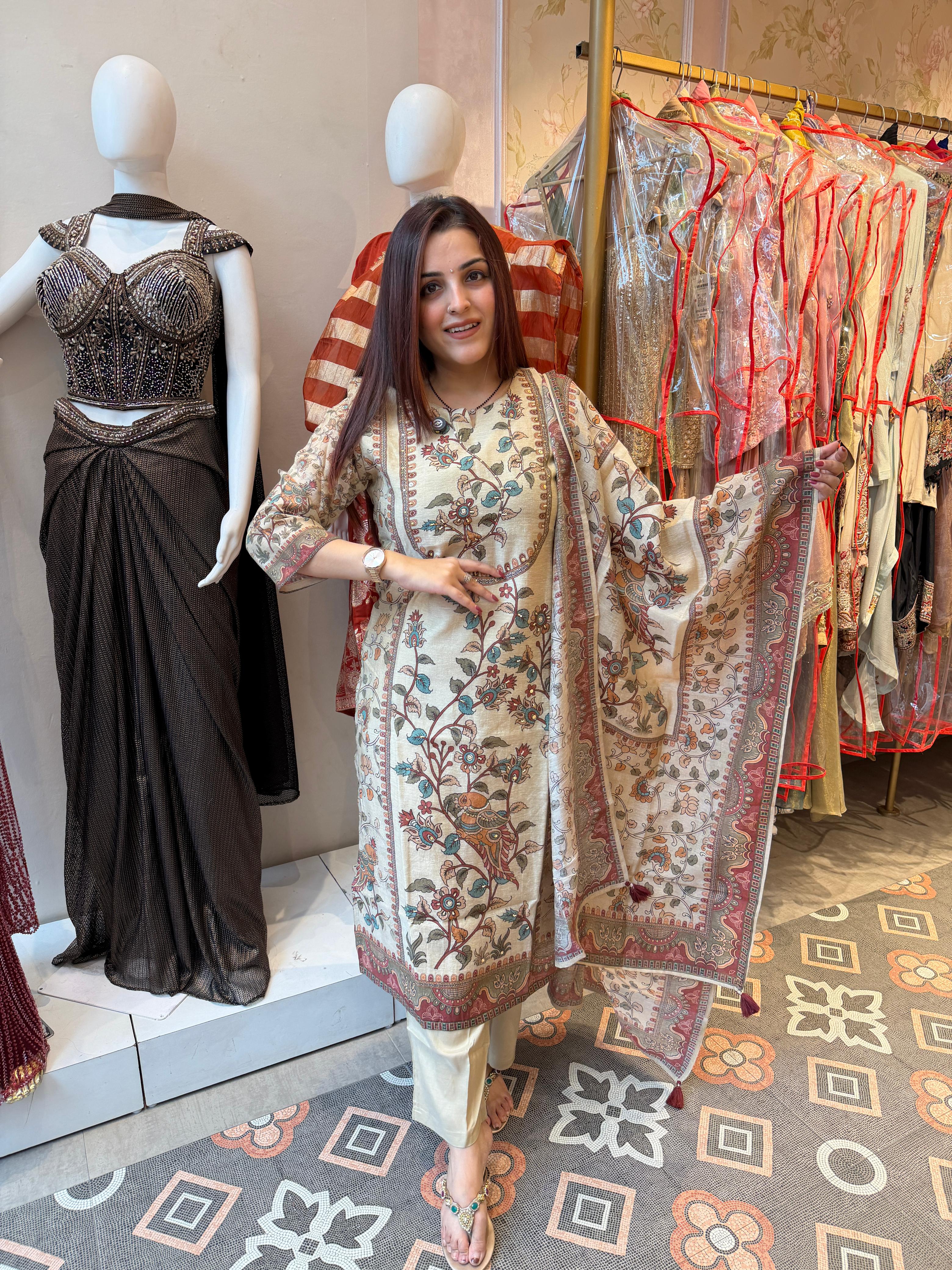 Vintage Kalamkari Charm Suit Set