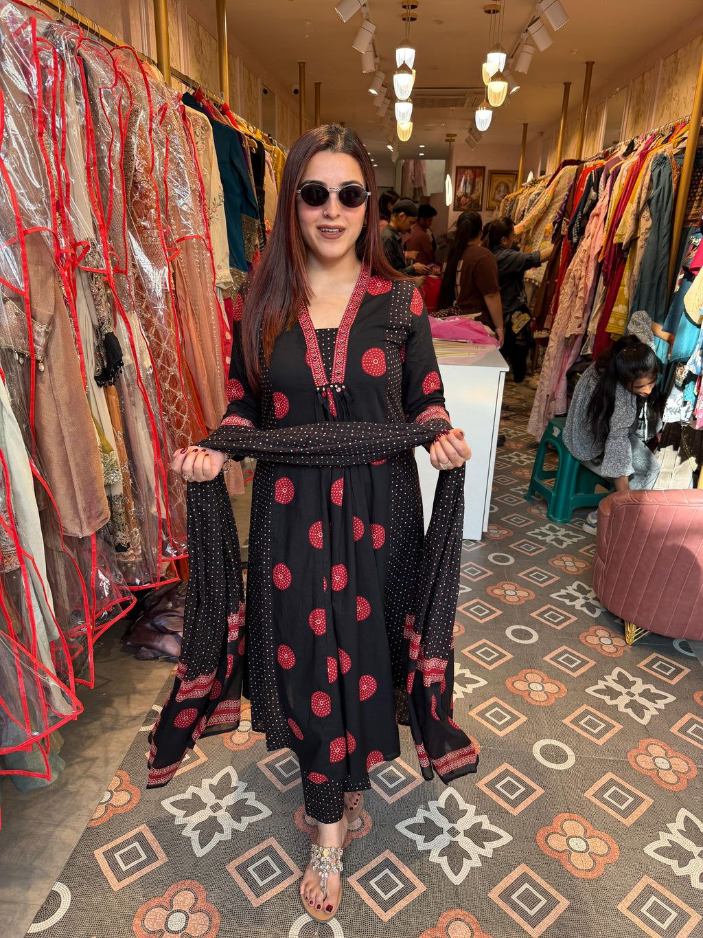 Ajrakh Print Kurta Set with Dupatta