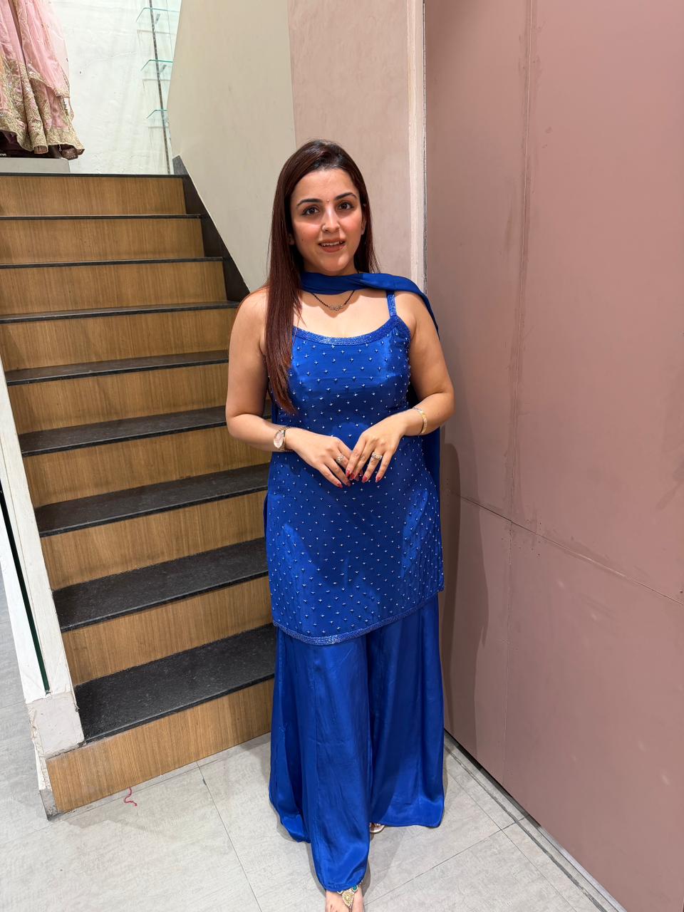 Sapphire Hand-Embellished Kurta Set