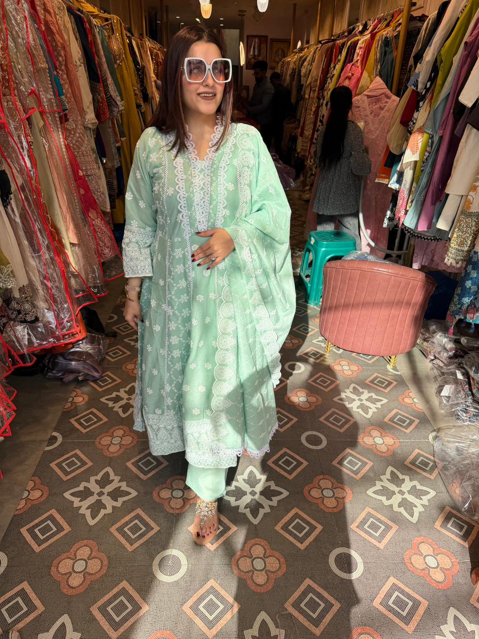 Mini  Chikankari Suit Set
