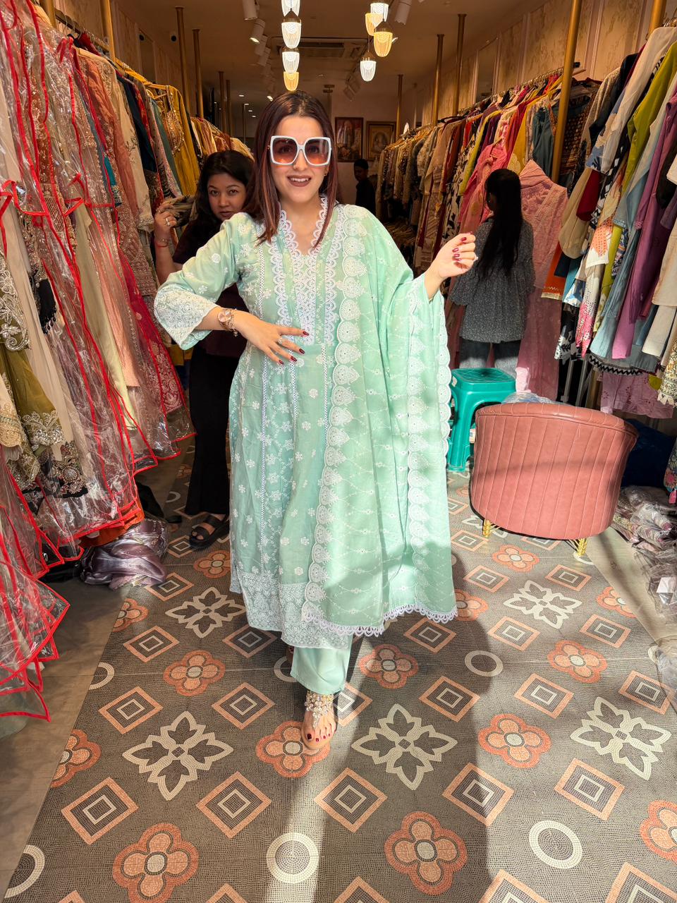 Mini  Chikankari Suit Set