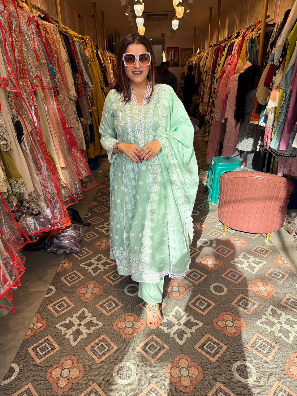 Mini  Chikankari Suit Set