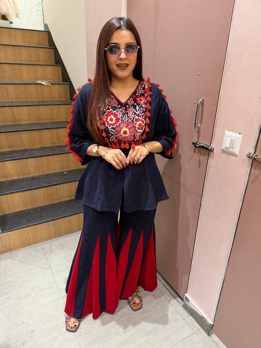 Lina  Embroidered Co-Ord Set