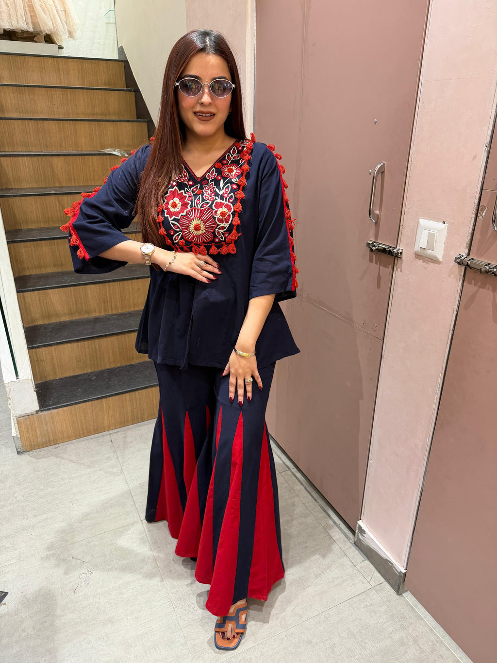 Lina  Embroidered Co-Ord Set