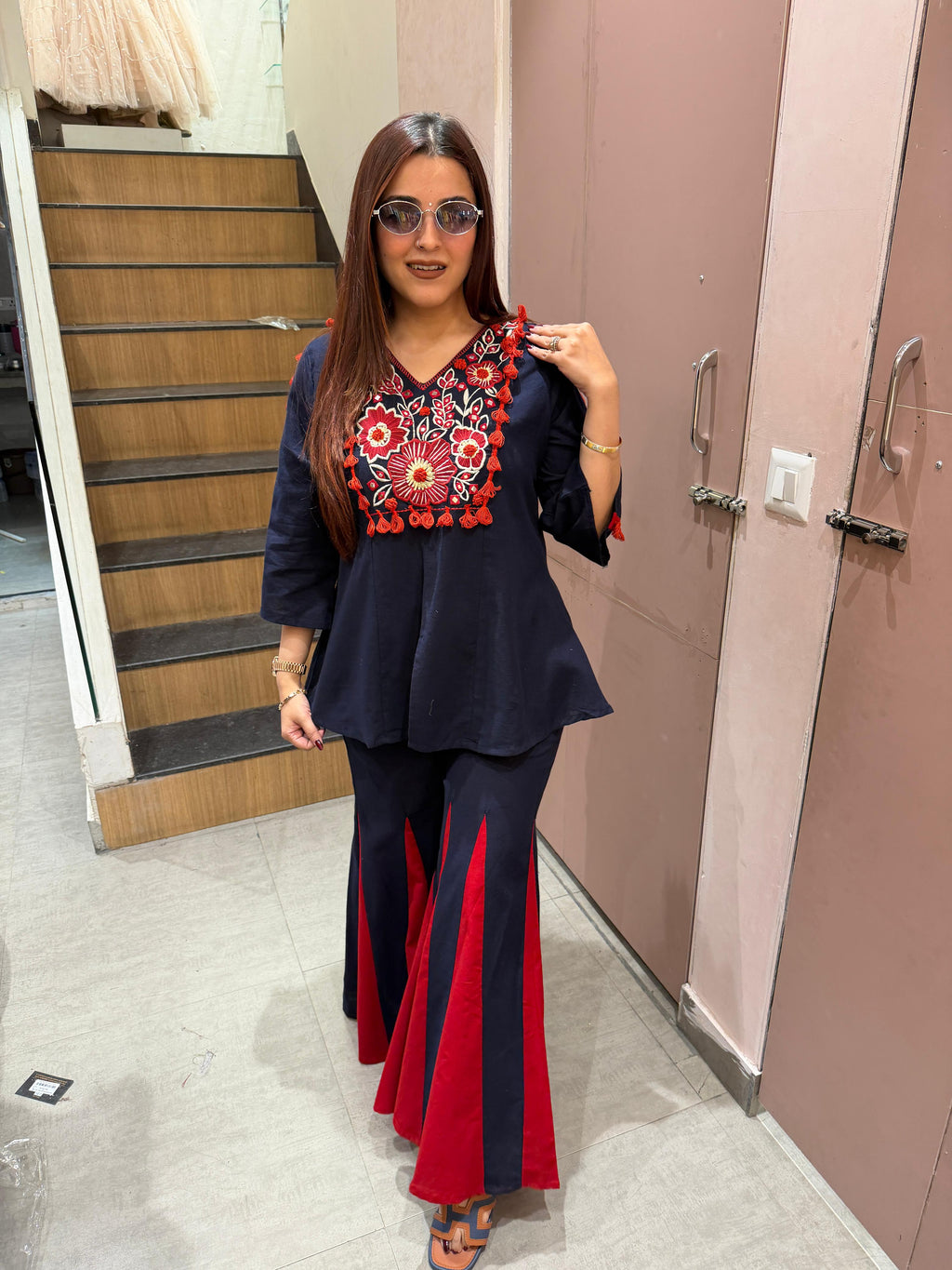 Lina  Embroidered Co-Ord Set