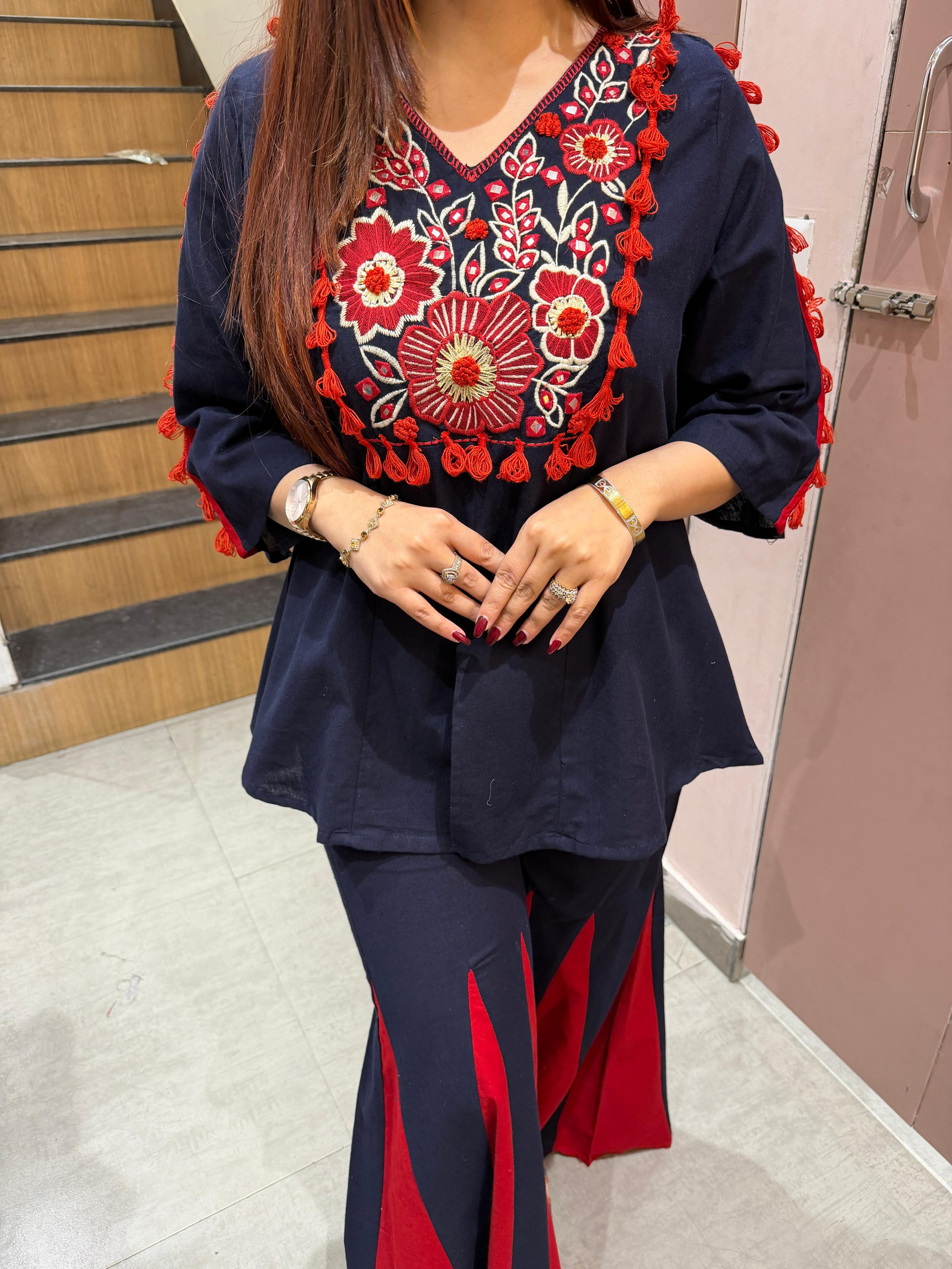 Lina  Embroidered Co-Ord Set