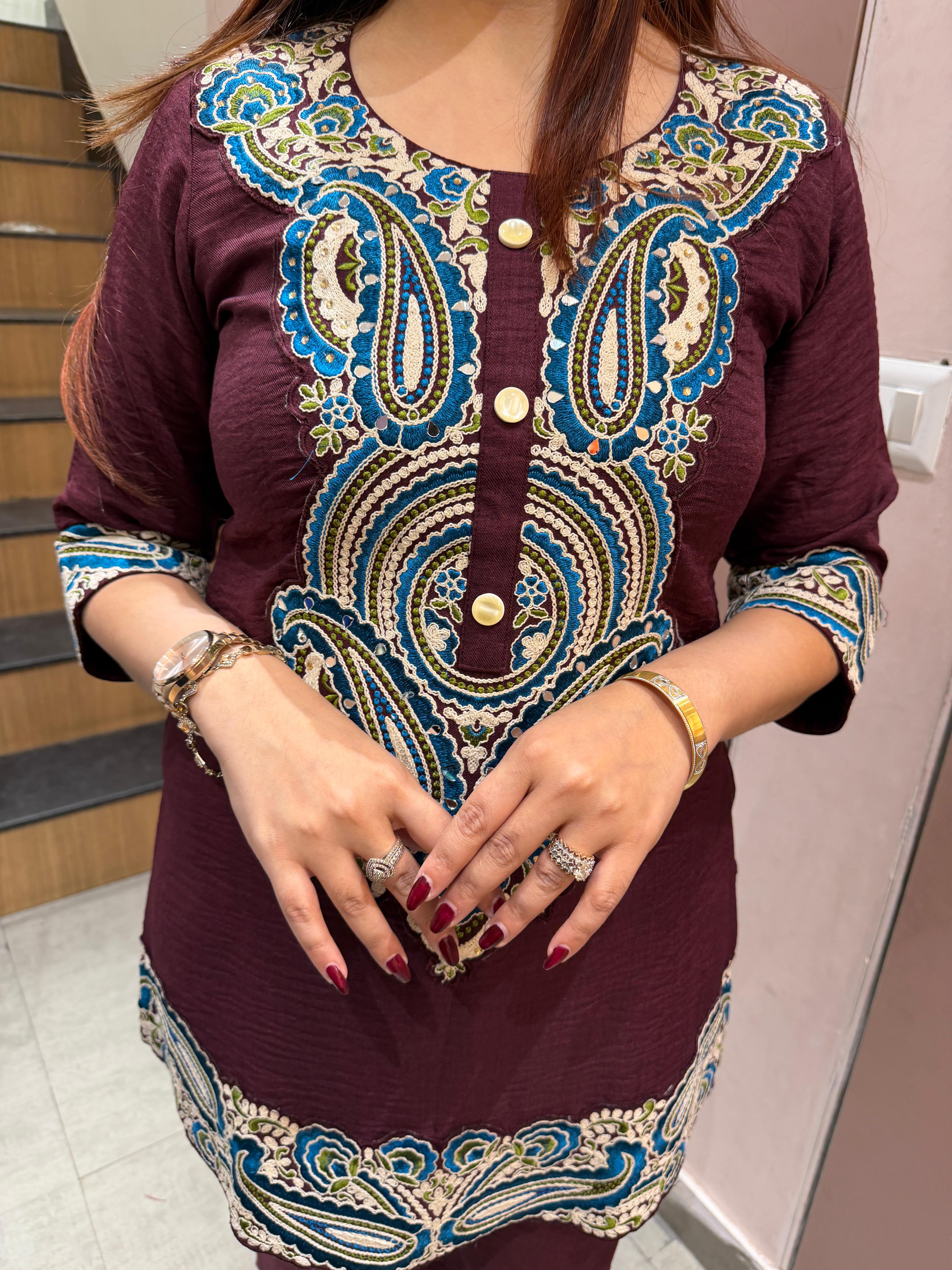 Paisley Embroidered Co-Ord Set