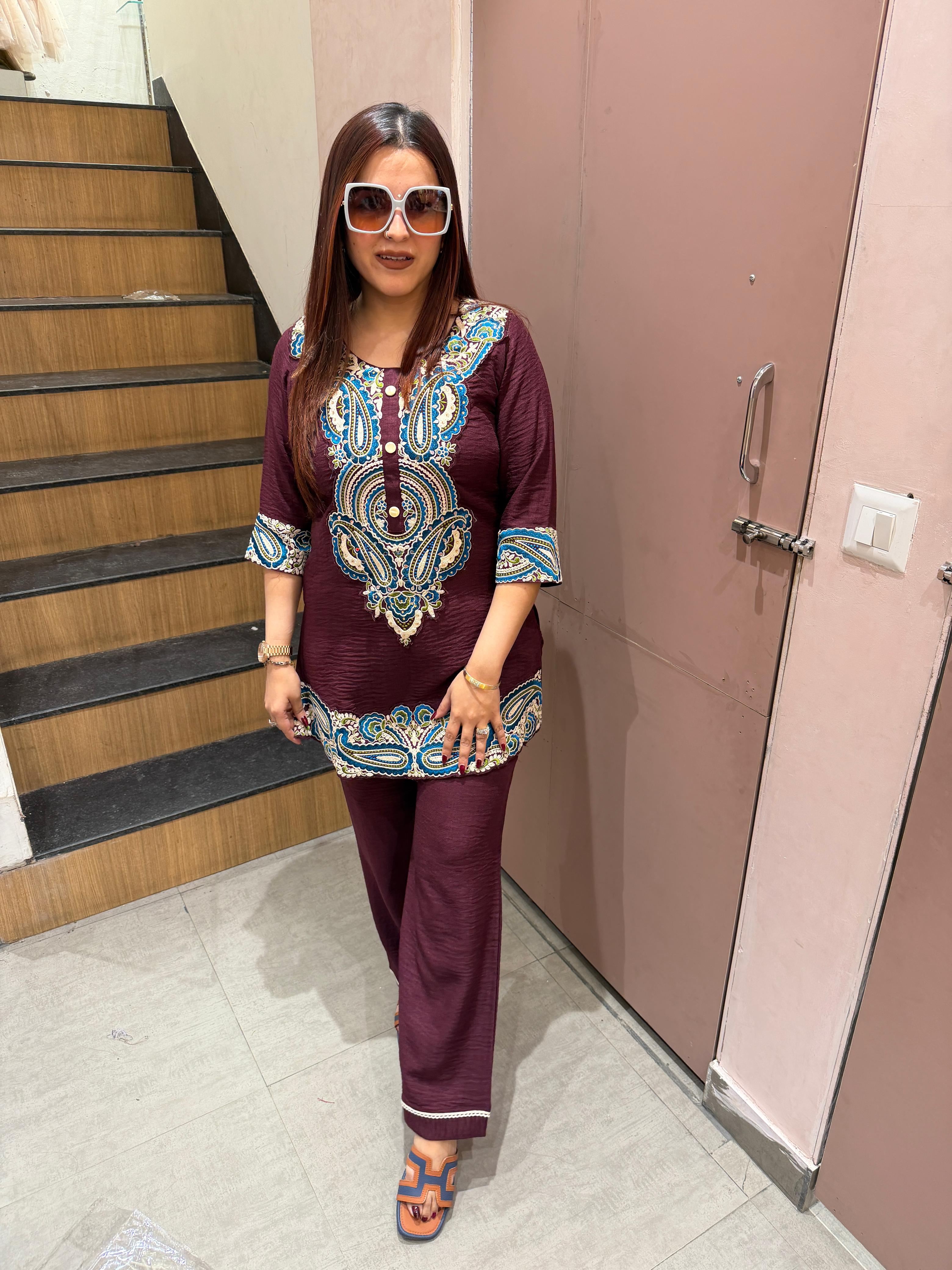 Paisley Embroidered Co-Ord Set