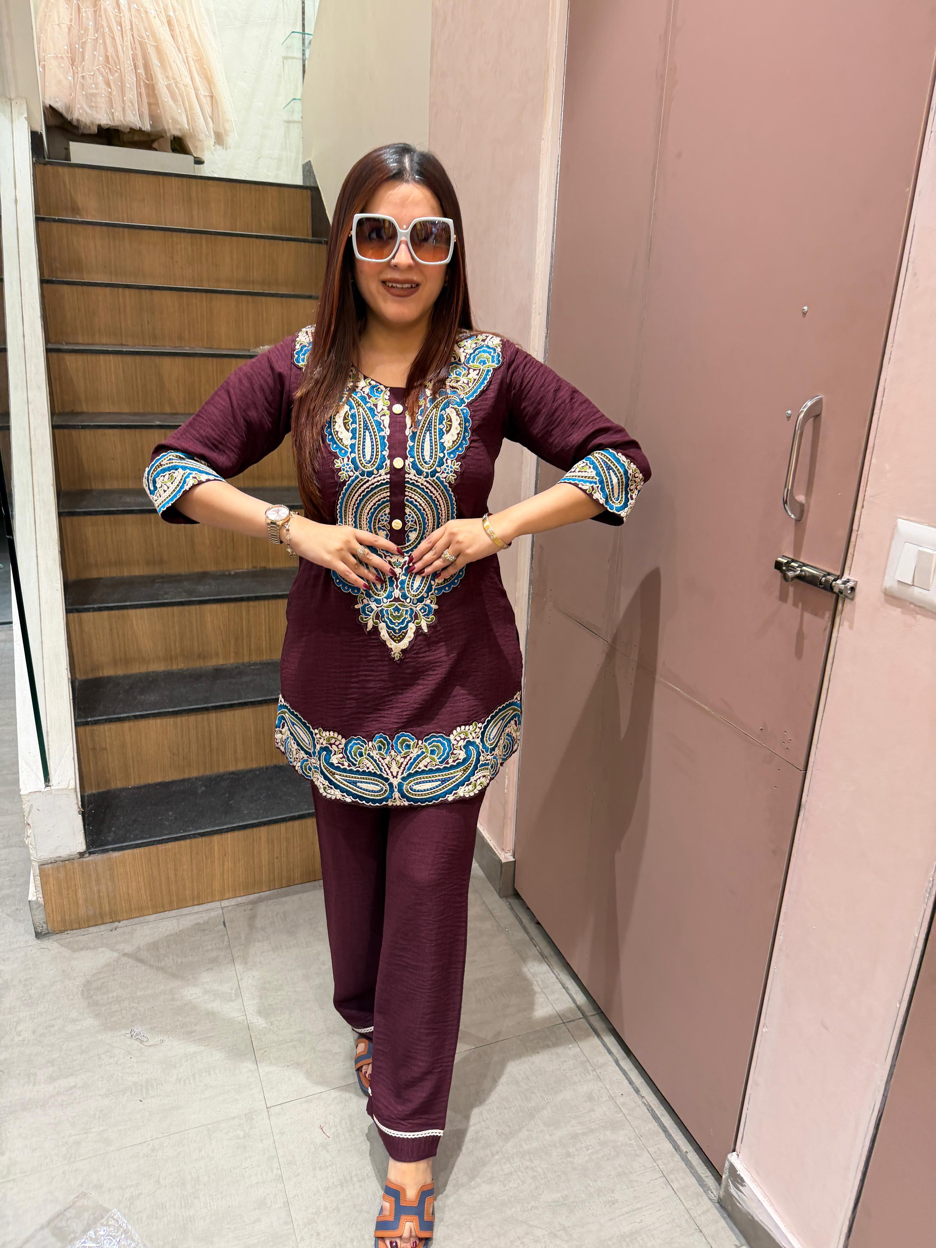 Paisley Embroidered Co-Ord Set