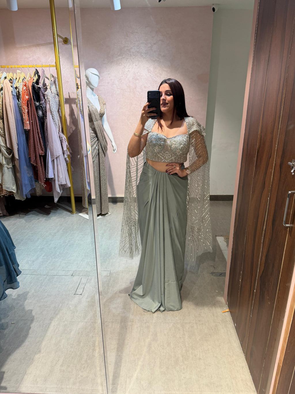 Moonlight Shimmer Embellished Indo western set