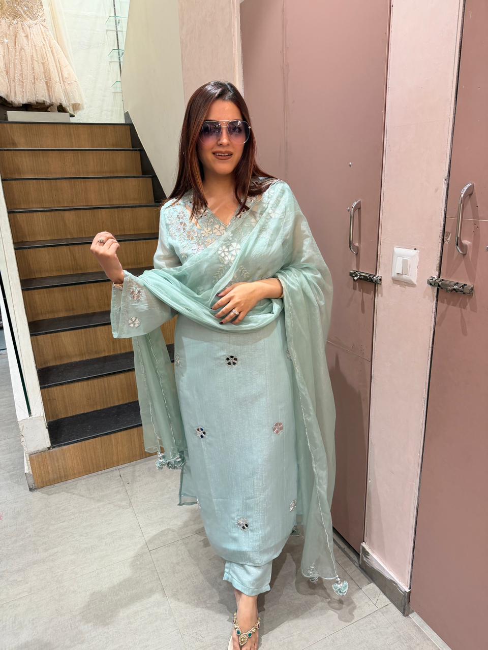Nayan Mirror Work Kurta Set