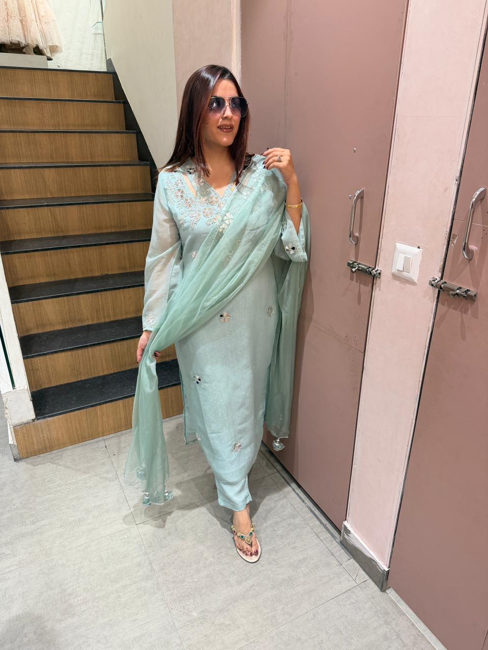 Nayan Mirror Work Kurta Set