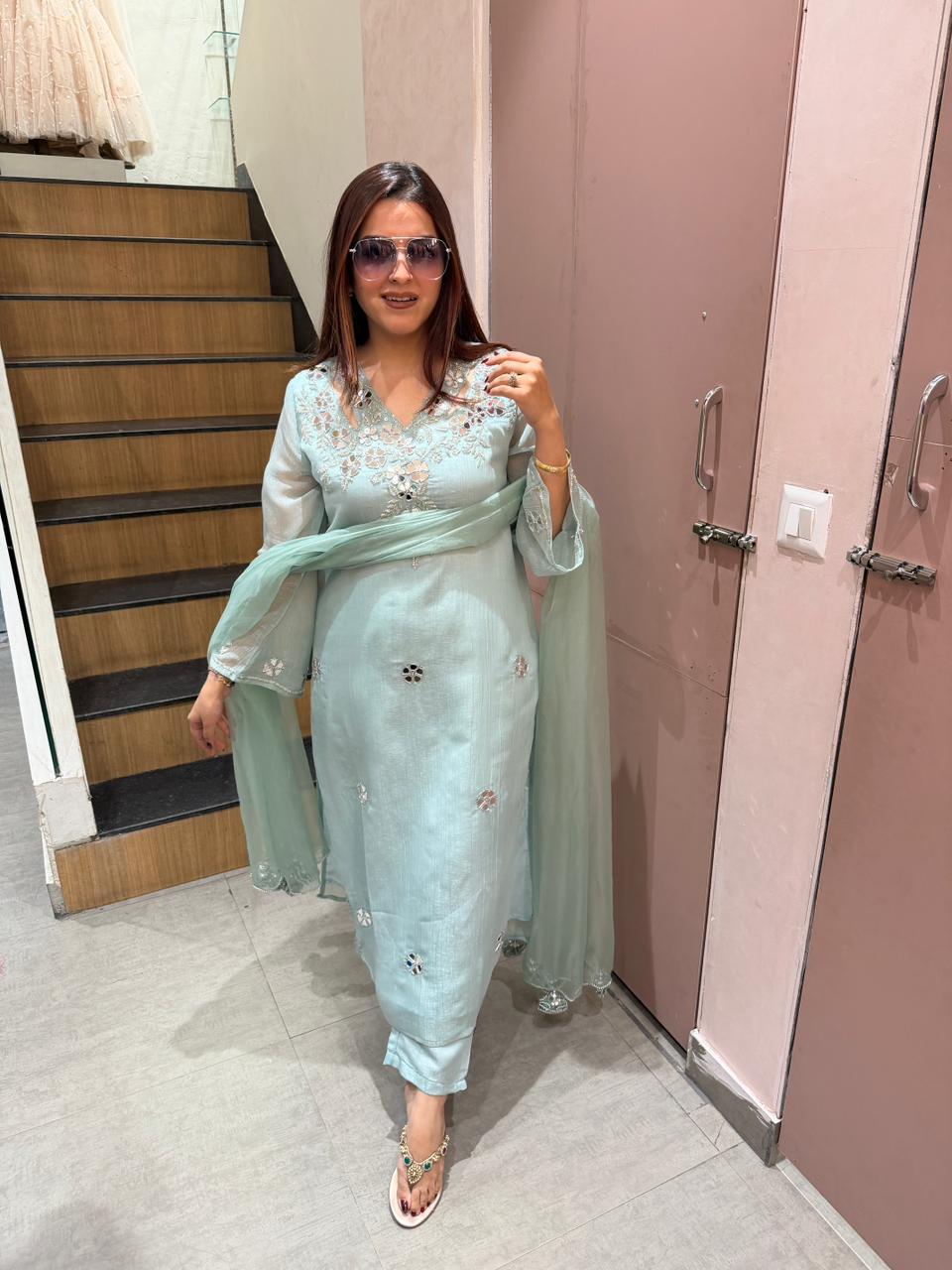 Nayan Mirror Work Kurta Set