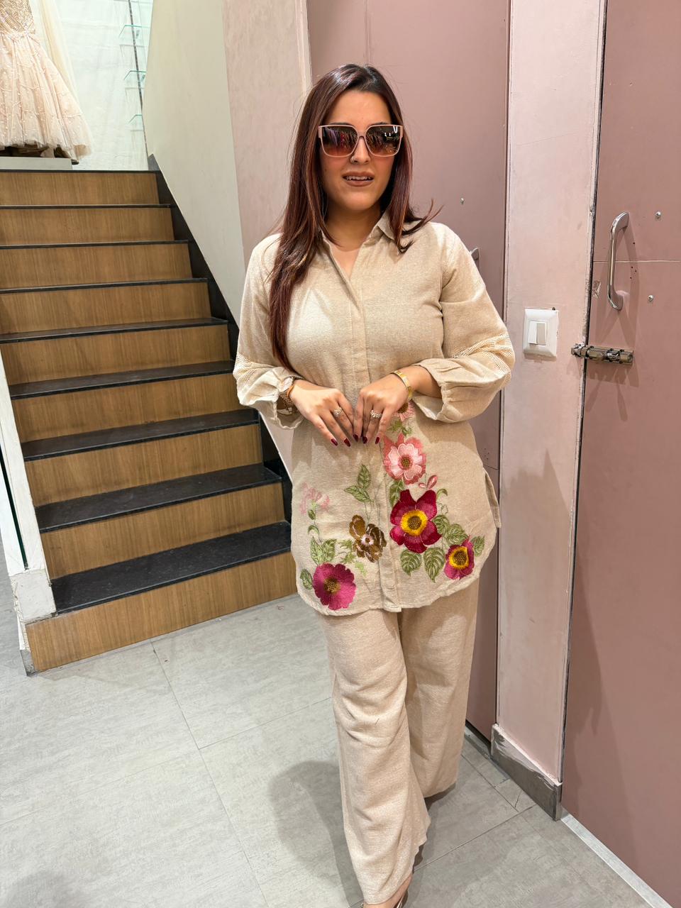 Beny  Embroidered Co-ord Set