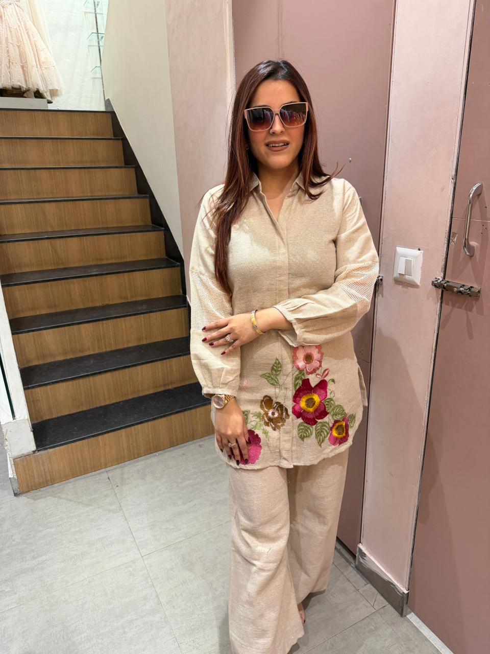 Beny  Embroidered Co-ord Set