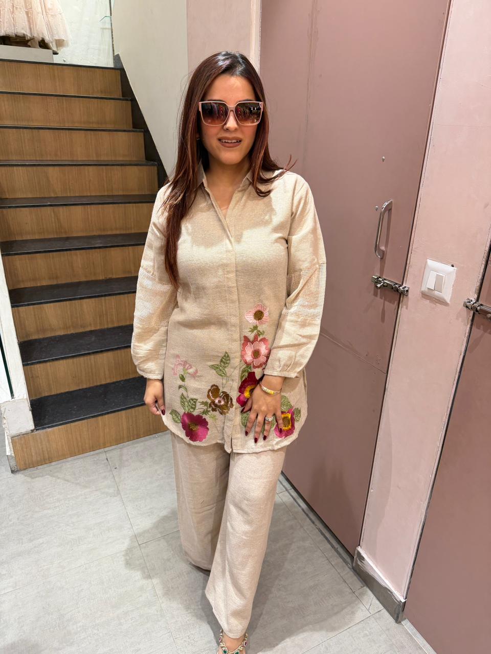 Beny  Embroidered Co-ord Set