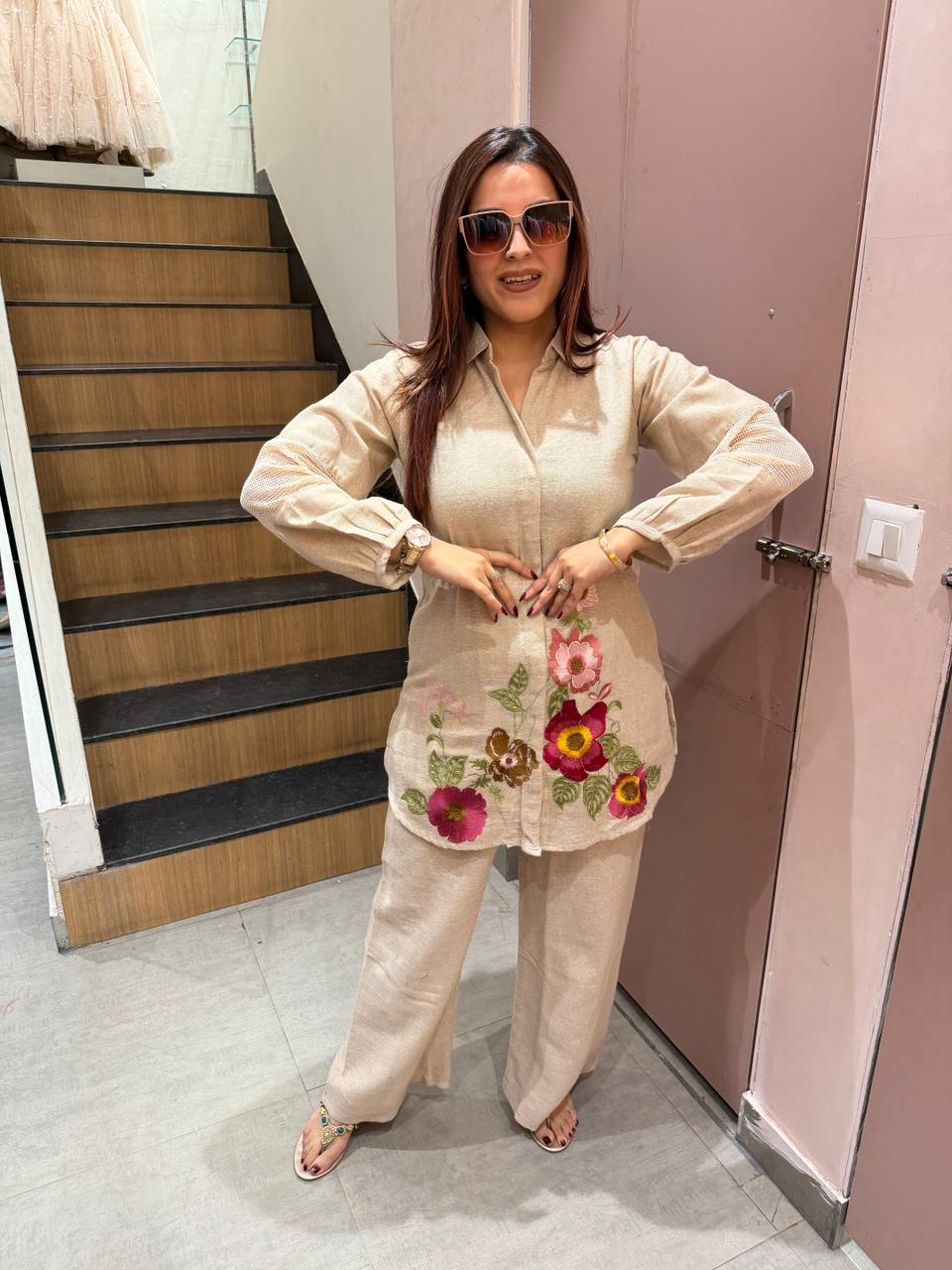 Beny  Embroidered Co-ord Set