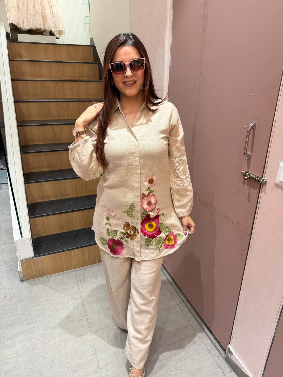 Beny  Embroidered Co-ord Set