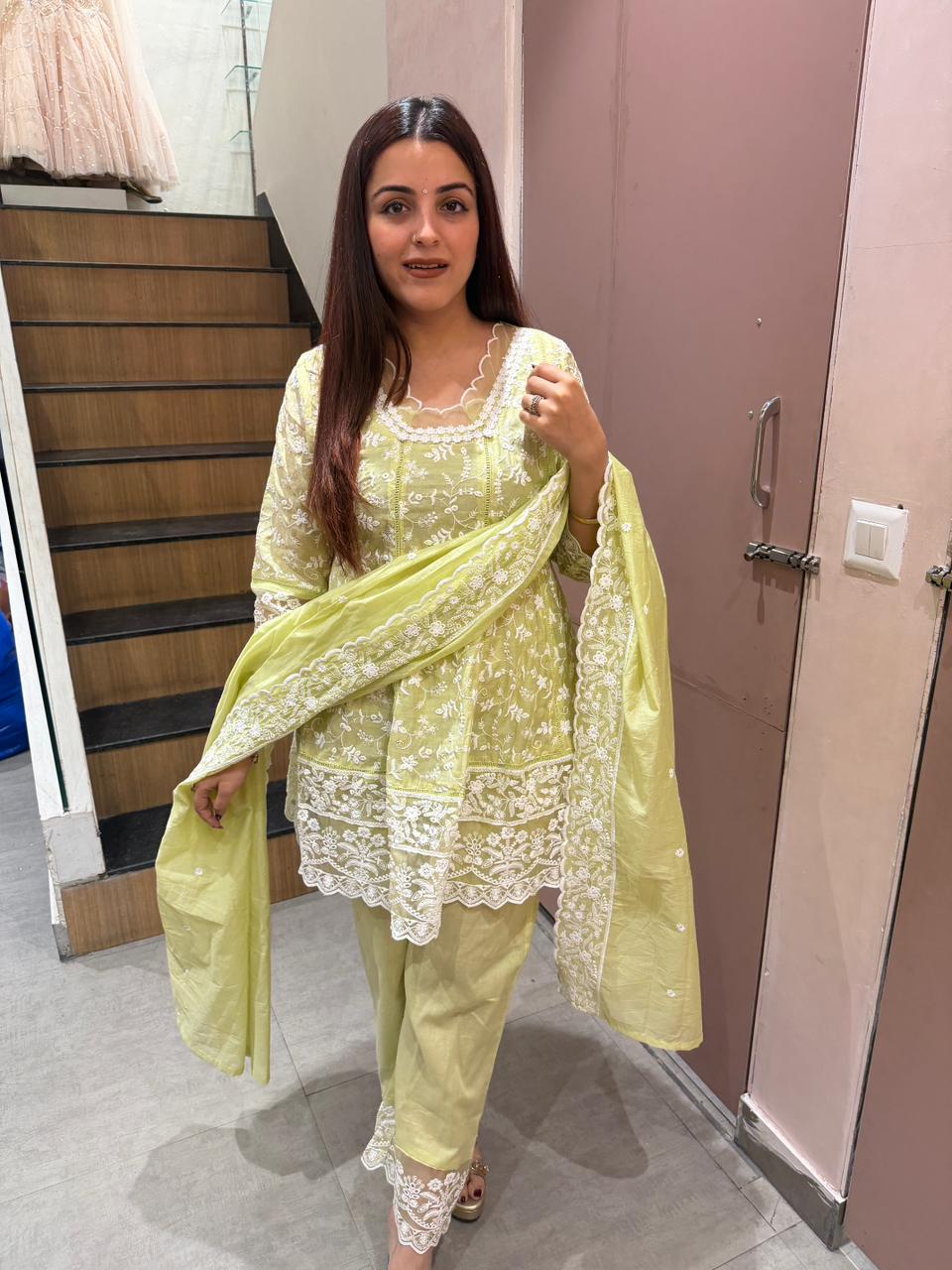 Chikki  Embroidered Kurta Set with Dupatta