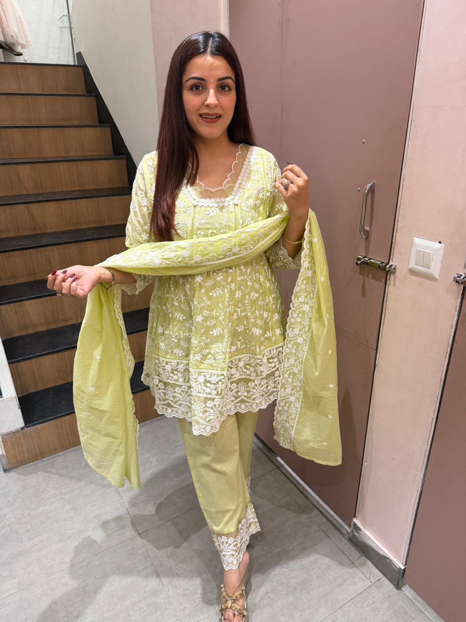 Chikki  Embroidered Kurta Set with Dupatta