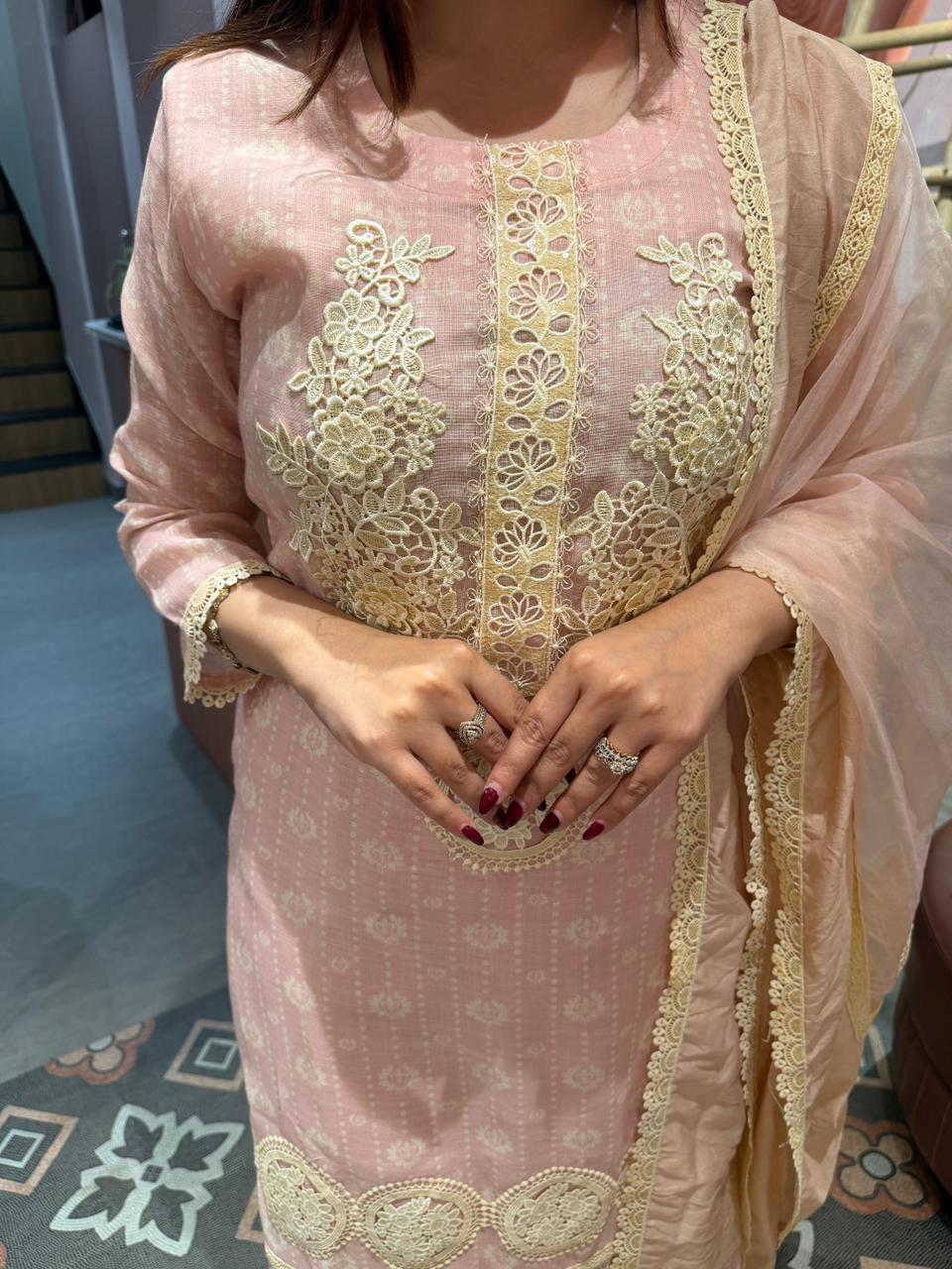 Noni Chikankari Embroidered suit Set