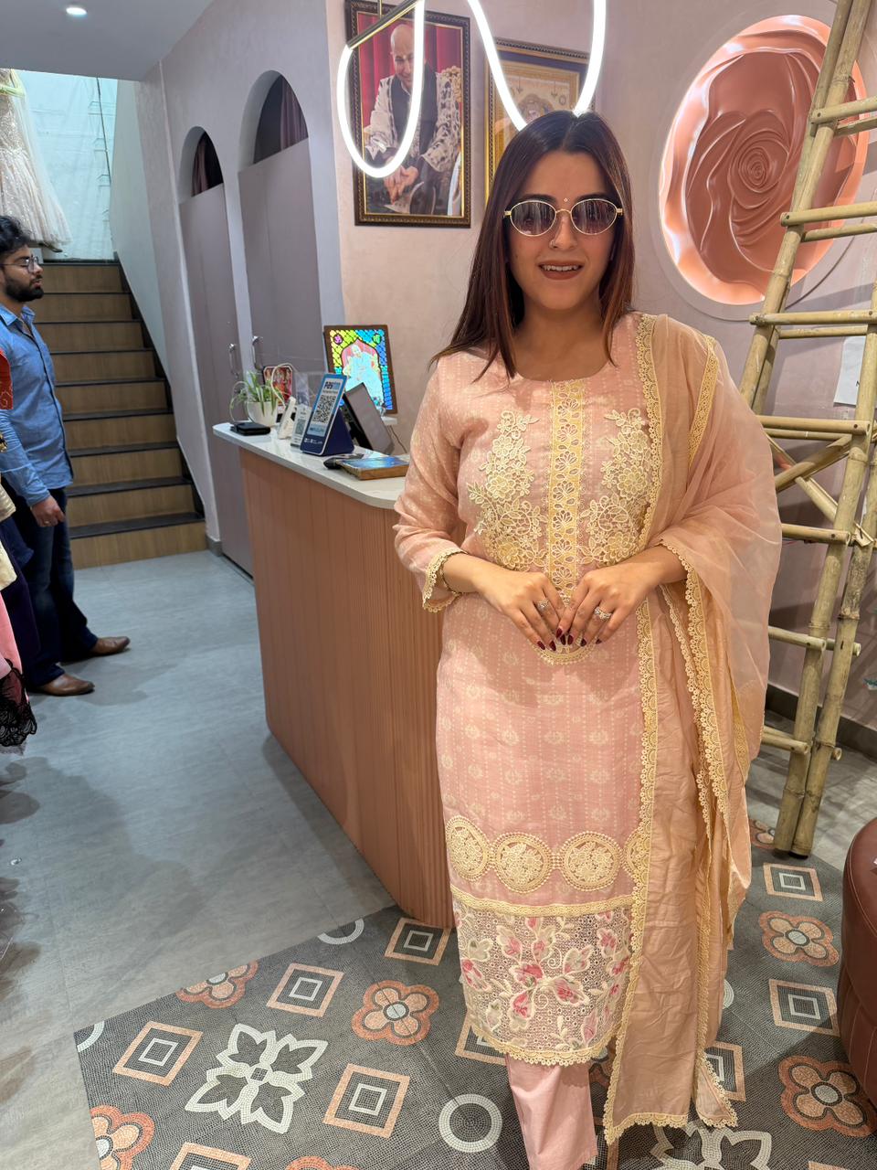 Noni Chikankari Embroidered suit Set