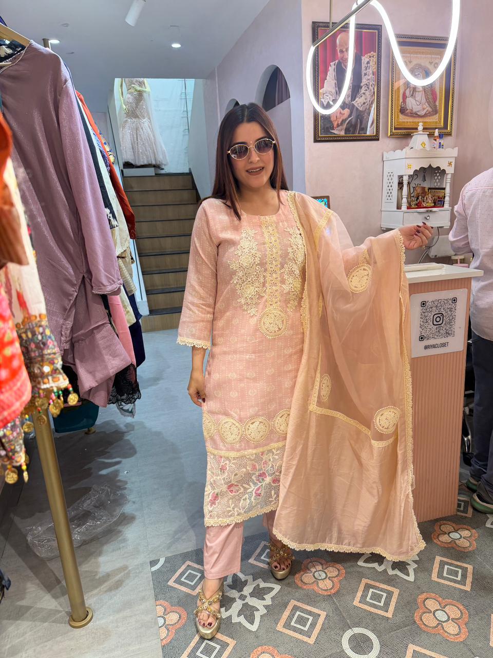 Noni Chikankari Embroidered suit Set