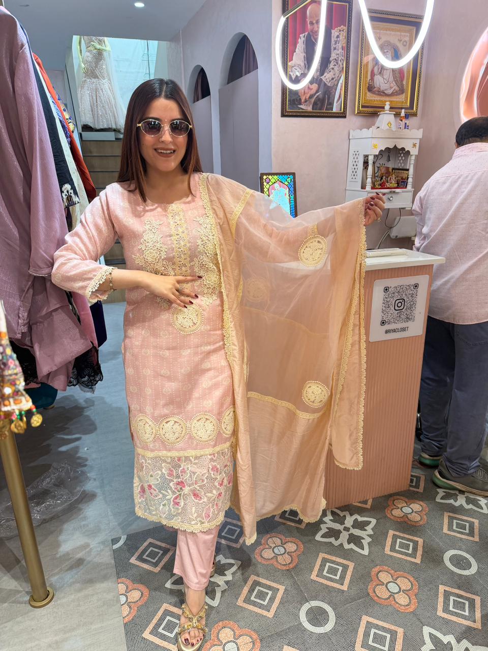 Noni Chikankari Embroidered suit Set