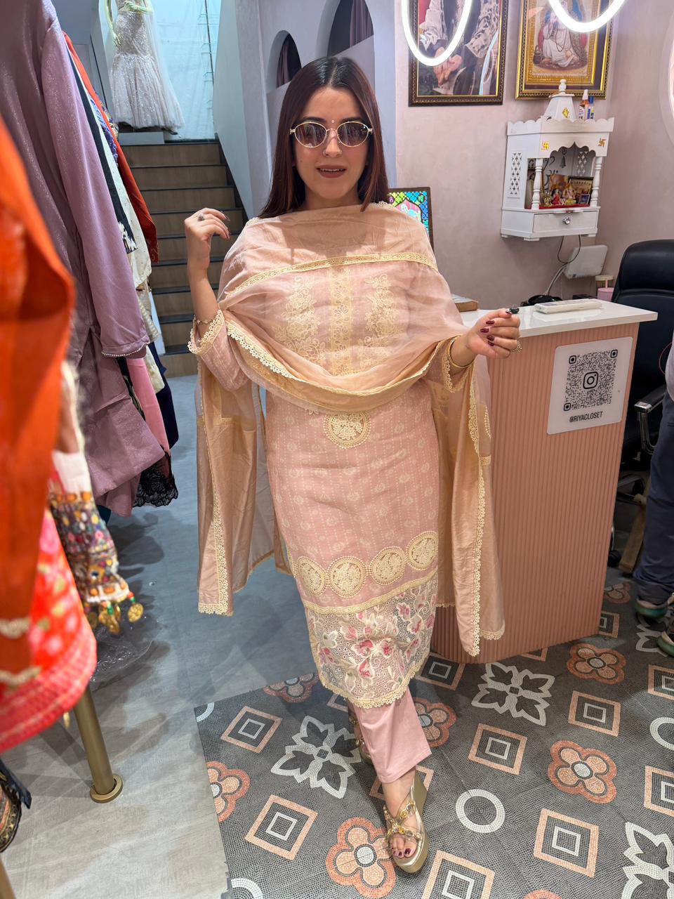 Noni Chikankari Embroidered suit Set