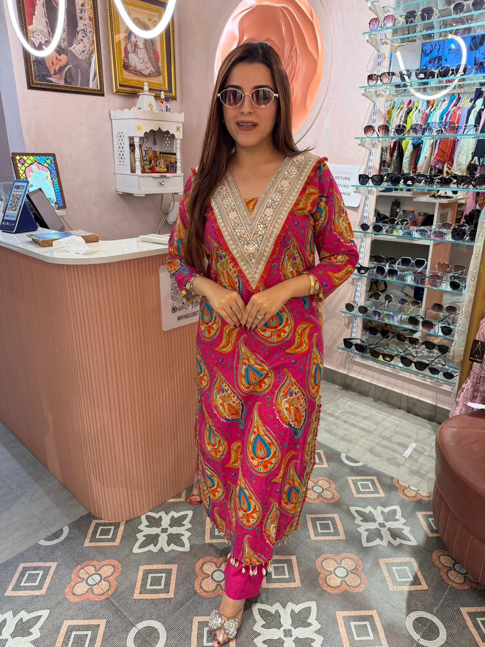 Yoke Embroidered Printed Kurta Set