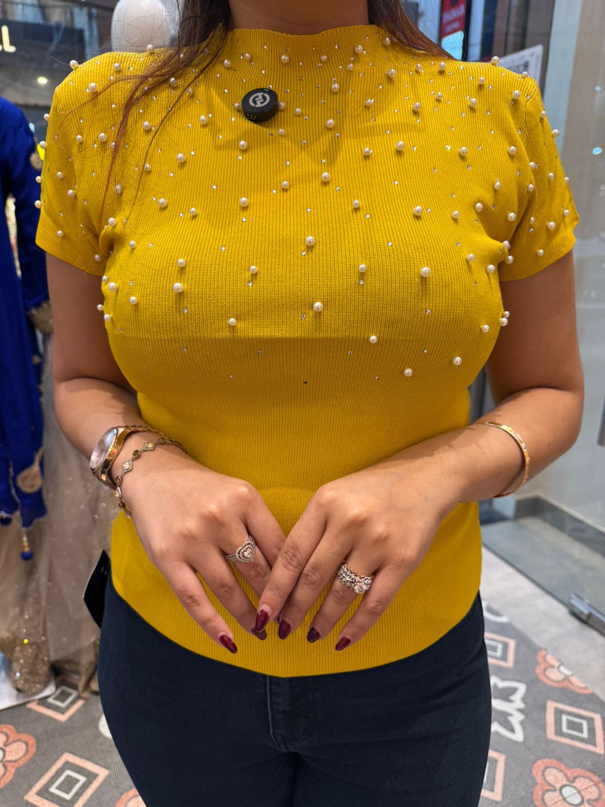 Pearl Embellished Knit Top