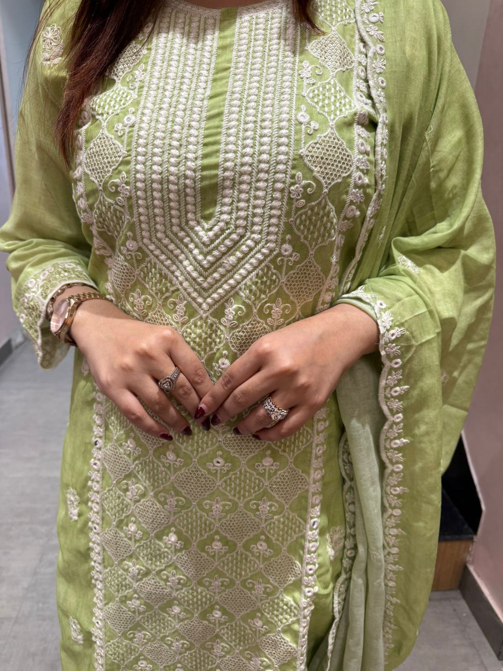 Chikankari Embroidered Suit Set