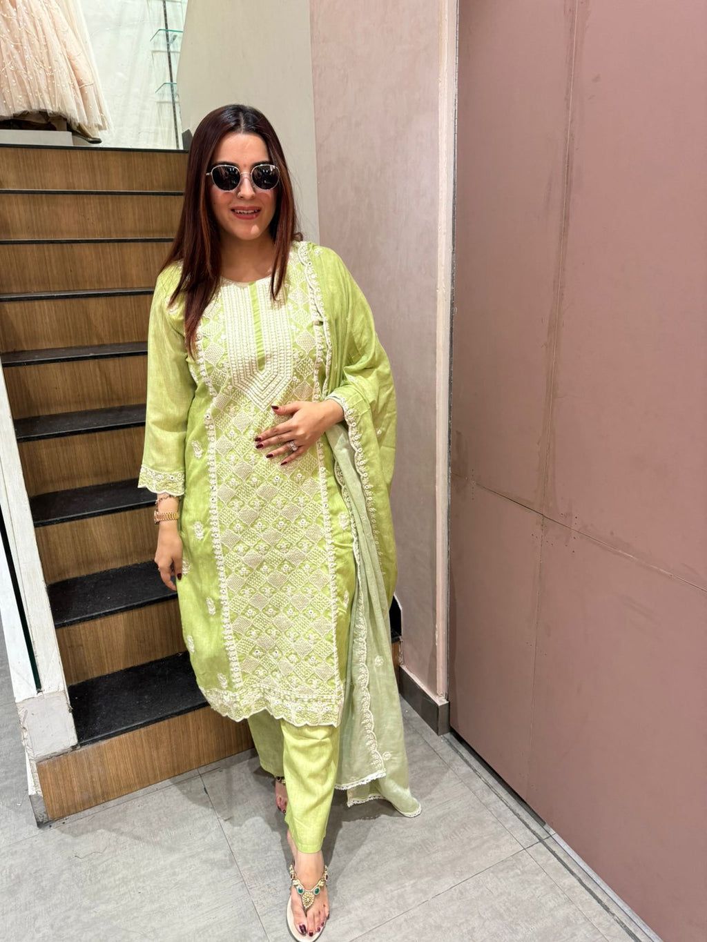 Chikankari Embroidered Suit Set