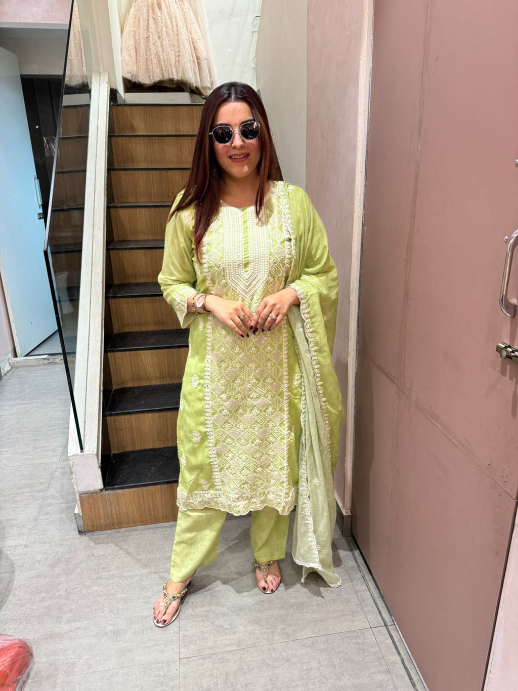 Chikankari Embroidered Suit Set