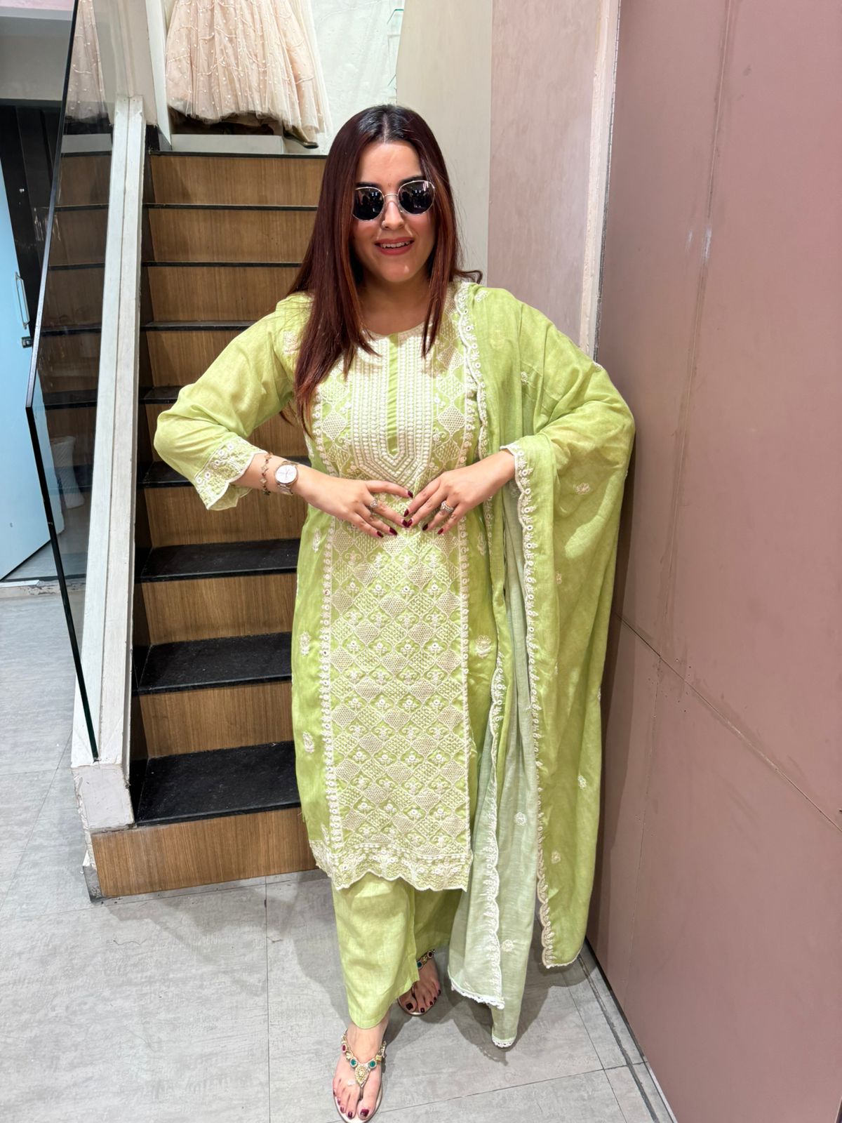 Chikankari Embroidered Suit Set
