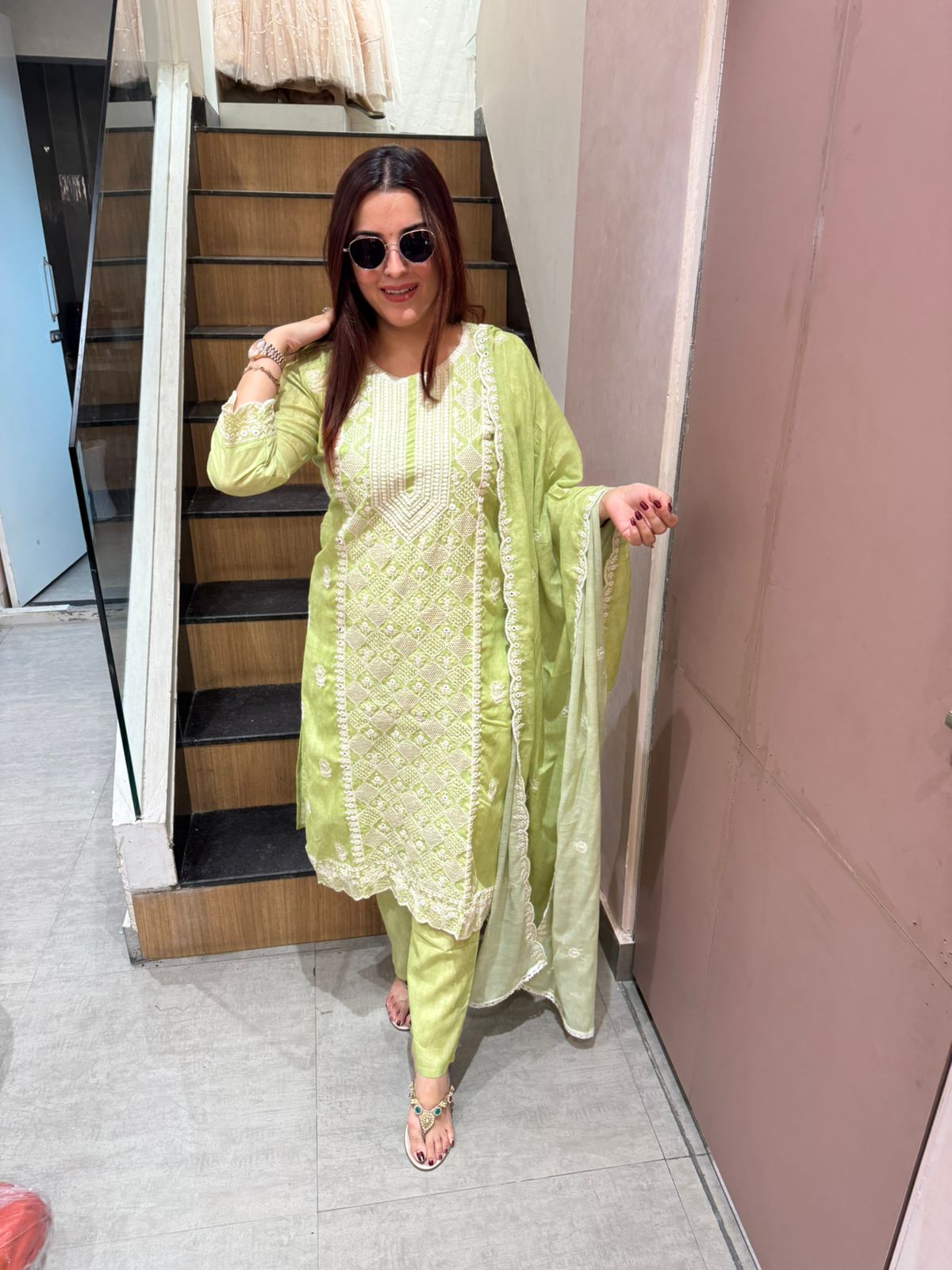 Chikankari Embroidered Suit Set